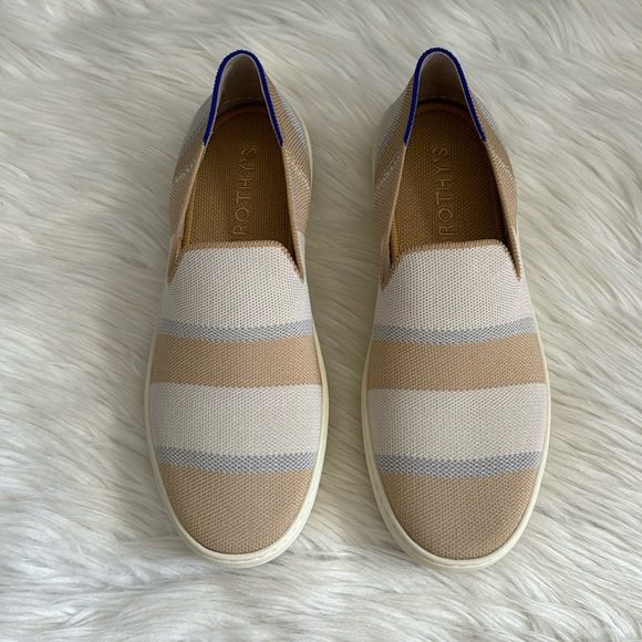 Rothy's Shoes - Rothy's Birch Stripe Neutral Slip-On Sneakers Size 10